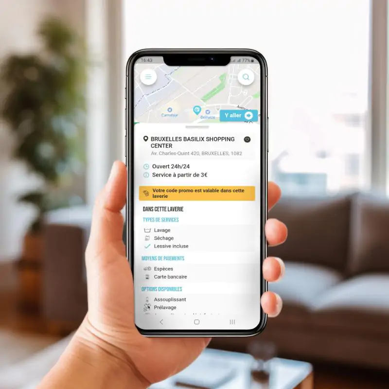 Visualisez tous les services proposés dans votre laverie Wash ME