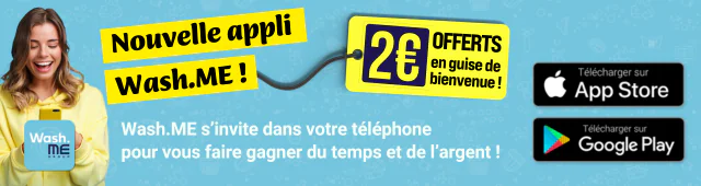 Appli Wash.ME - 2€ de bienvenue offerts